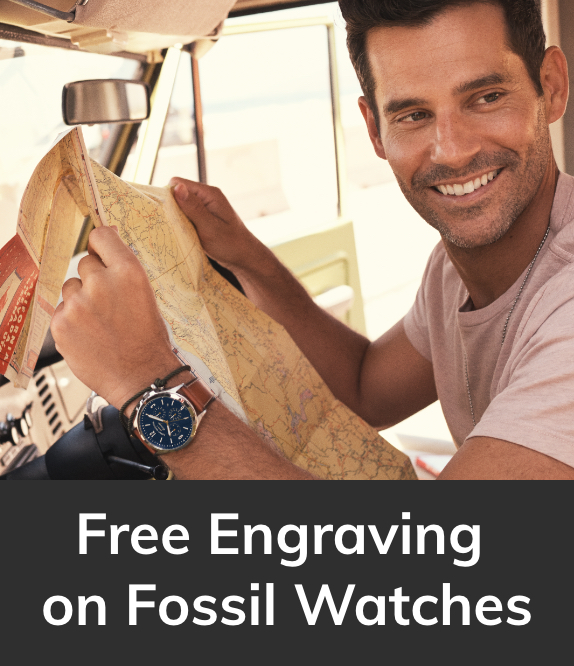 Free engraving on Fossil watches